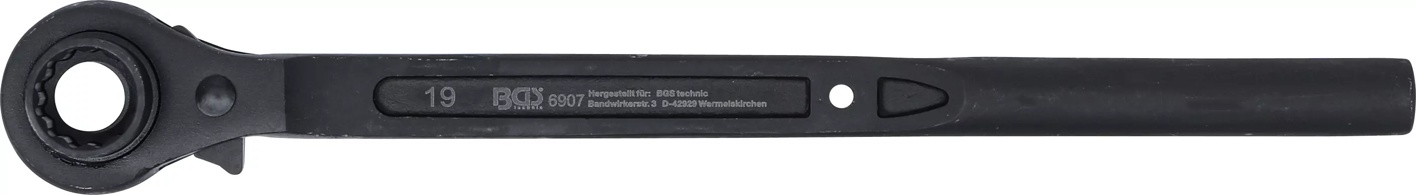 Gerüstbauer-Knarre | runder Schaft | SW 19 x 22 mm