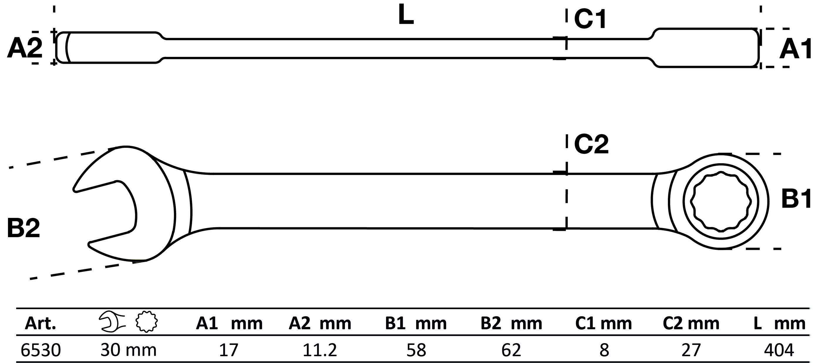 Ratschenring-Maulschlüssel | SW 30 mm