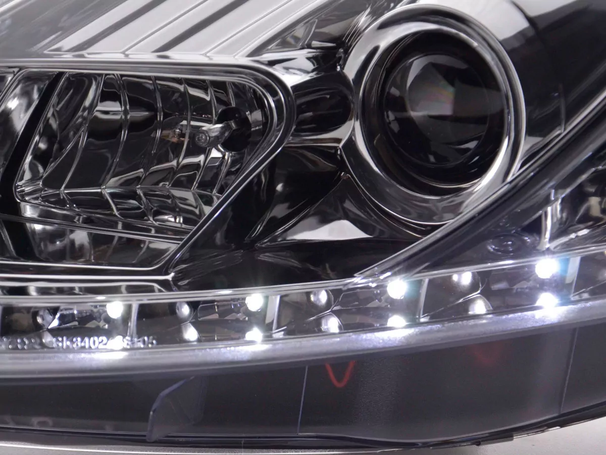 Scheinwerfer Set Daylight LED TFL-Optik Fiat Grande Punto Typ 199 Bj. 05-08 chrom