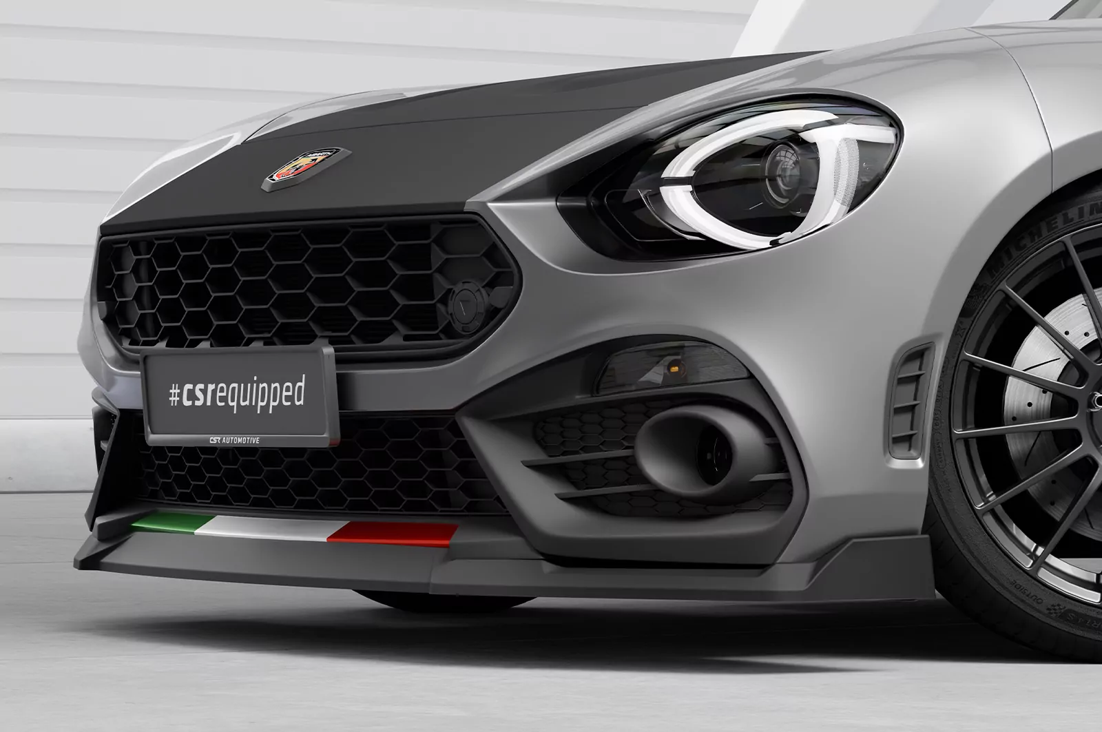 Cup-Spoilerlippe mit ABE für Fiat Abarth 124 Spider CSL824 Schwarz Strukturiert