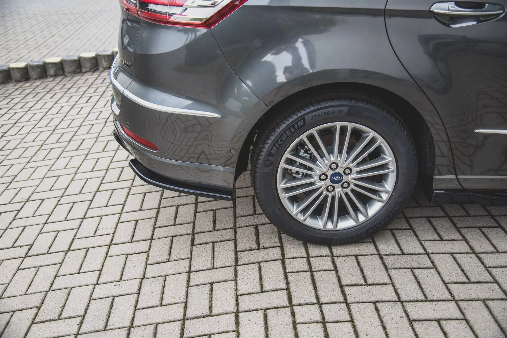 Heck Ansatz Flaps Diffusor Passend Für Passend Für Ford S-Max Vignale Mk2 Facelift Schwarz Hochglanz