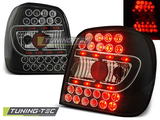 Led Tail Lights Black Fits Vw Polo 6n 10.94-09.99
