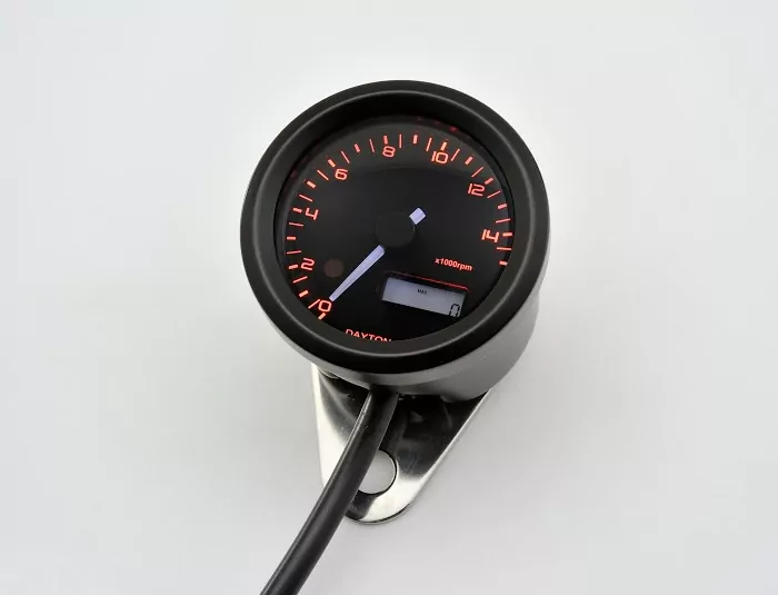 Daytona Digital-dzm, "velona", Schwarz, Ø 48mm, Bis 15.000 U/min, Volt/uhr, Blau/orange/weiss