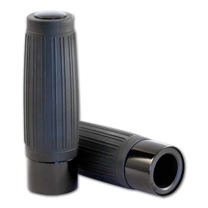 Choppergriff "Custom" | schwarz | geschloßen Länge: 125mm | Aluring / Endkappe schwarz | 1 Zoll