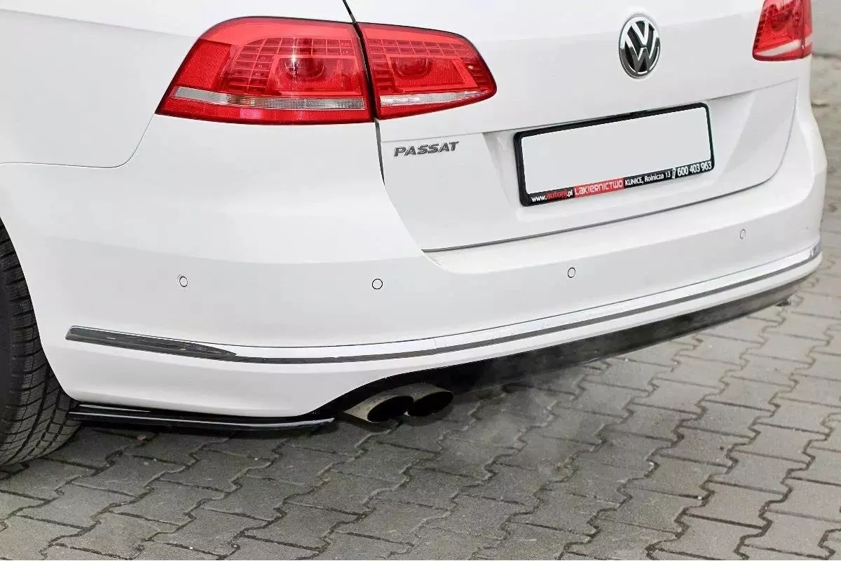 Heck Ansatz Flaps Diffusor Passend Für Diffusor Passend Für Vw Passat B7 R-Line Variant Schwarz Hochglanz Schwarz Hochglanz