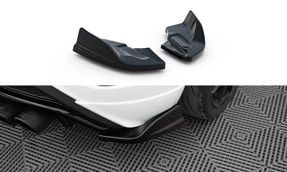 Heck Ansatz Flaps Diffusor V.2 Für Ford Fiesta ST Mk7 Facelift Schwarz Hochglanz