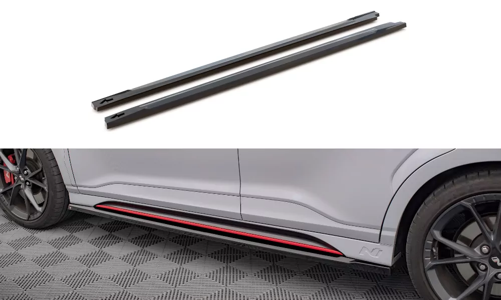 Seitenschweller Ansatz Für V.1 Für Hyundai Kona N Mk1 Schwarz Hochglanz