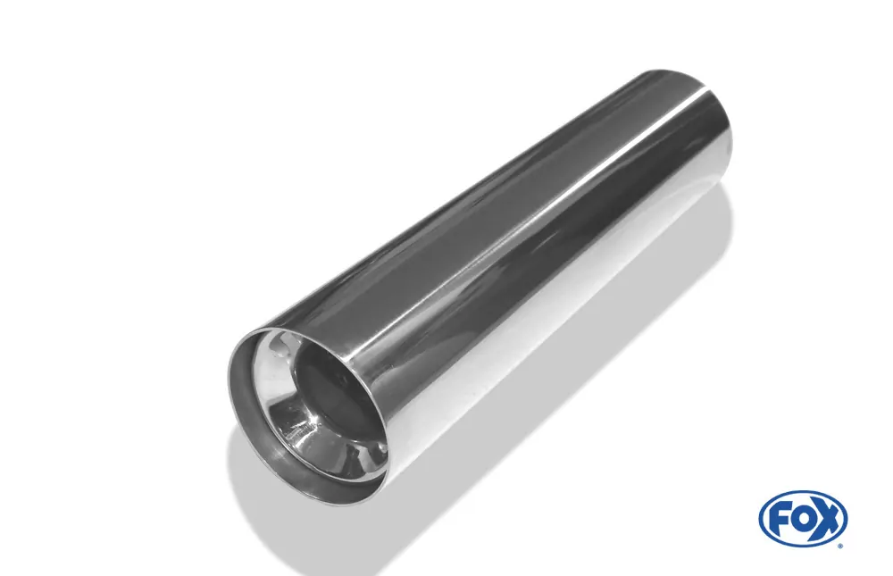 Anschweißendrohr Typ 11  Ø 70 mm / Gesamtlänge: 300 mm  - rund / uneingerollt / gerade / mit Absorber (Innendurchmesser 40mm - Länge: 150mm)