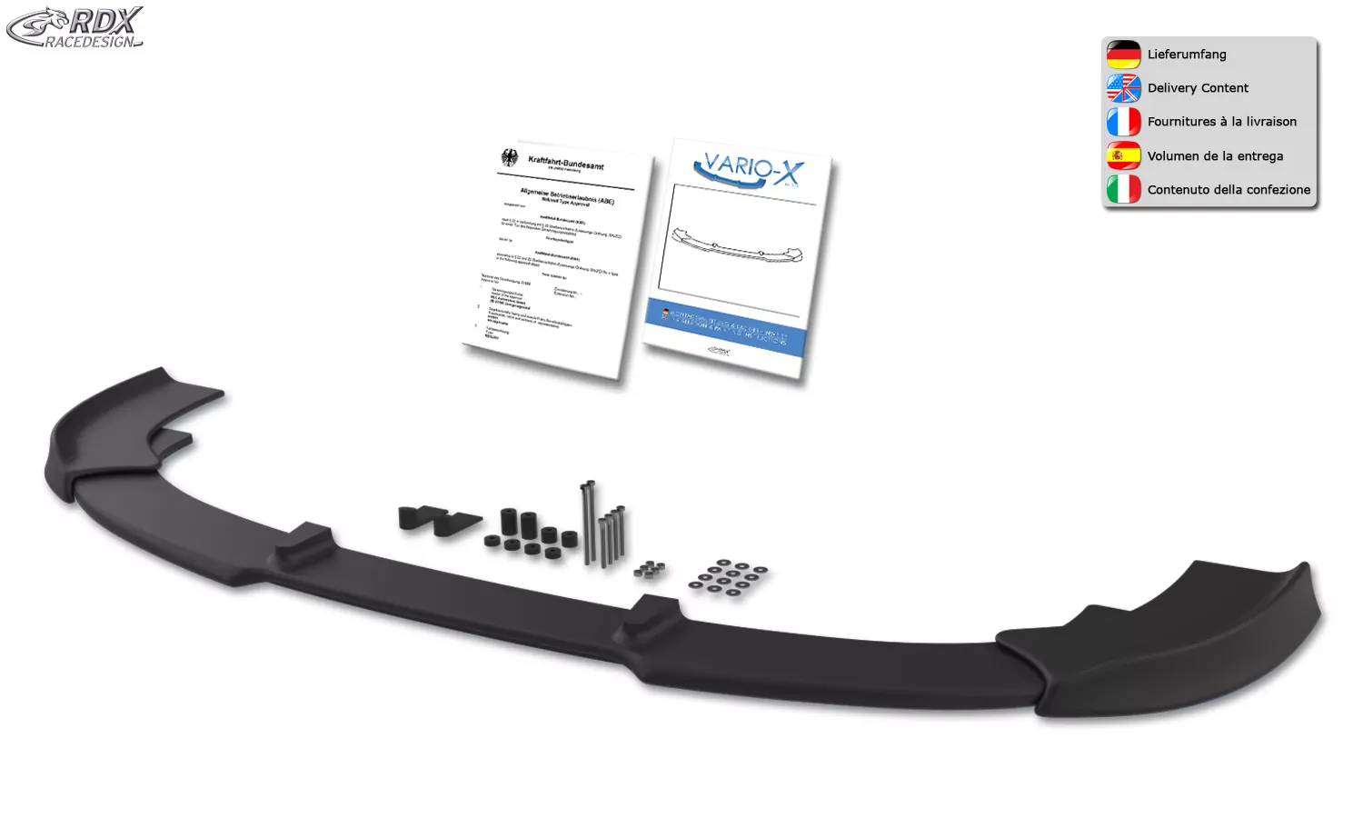 RDX Frontspoiler VARIO-X für HONDA Civic 2012+ Frontlippe Front Ansatz Vorne Spoilerlippe