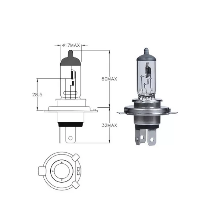 Hauptscheinwerferlampe | 12V | 35/35W | HS1 Px43t | Ø=17x92 mm | E-geprüft
