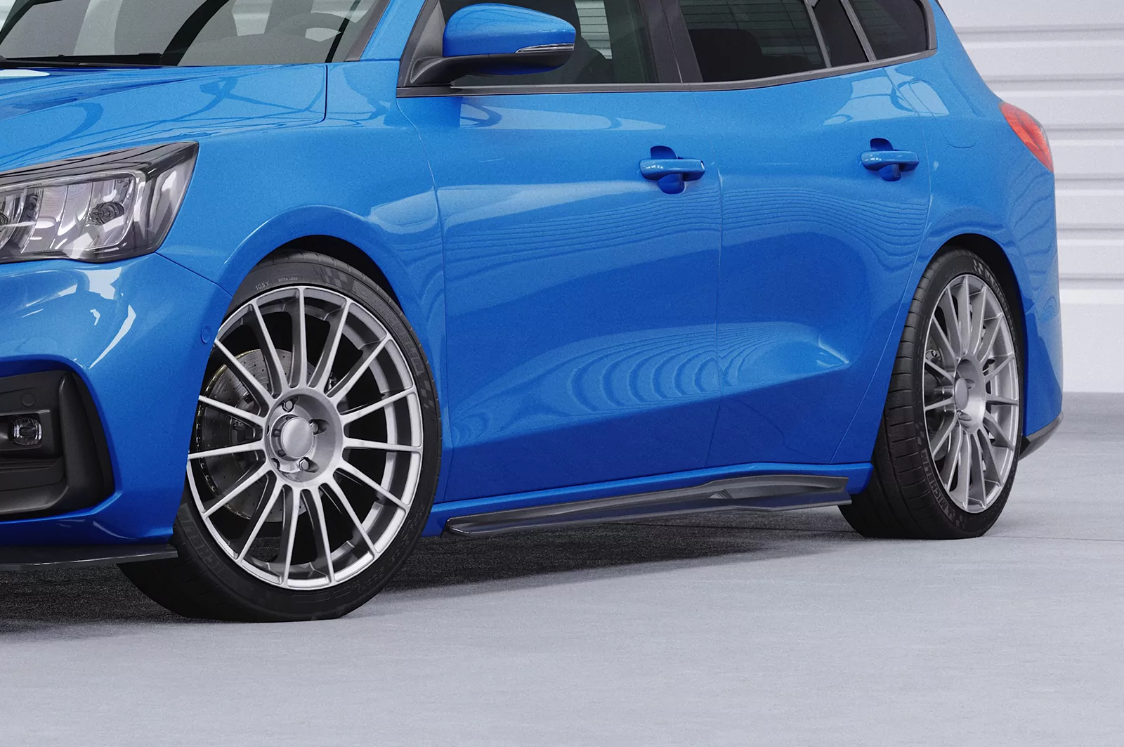 Seitenschweller für Ford Focus MK4 Turnier ST/ST-Line SS519 Schwarz Strukturiert