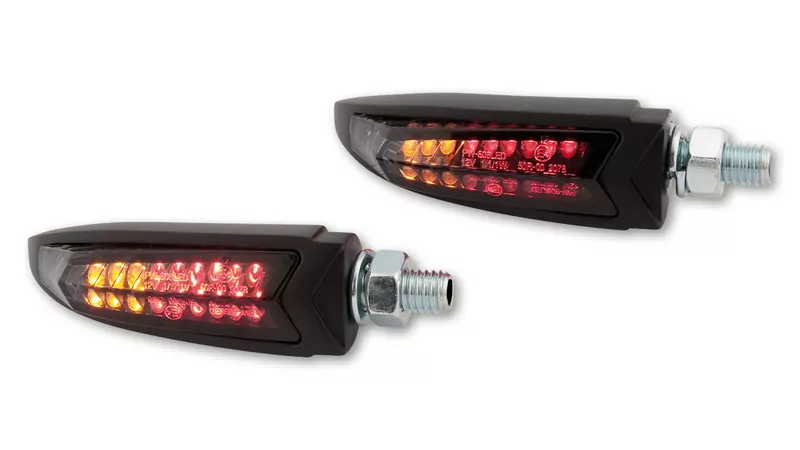 HIGHSIDER pro Arc LED Taillight/Indicator Black/Smoke E-Approved (Pair)