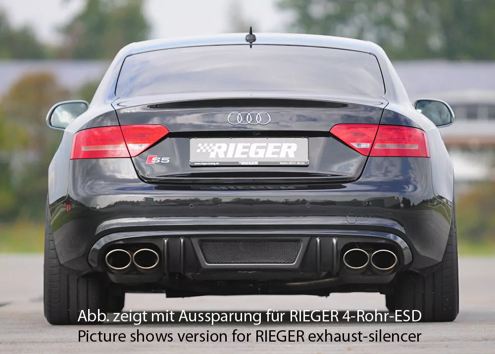 Rieger Heckeinsatz für Audi A5 (B8/B81) - Sportback 06.07-07.11 (bis Facelift) carbon optik