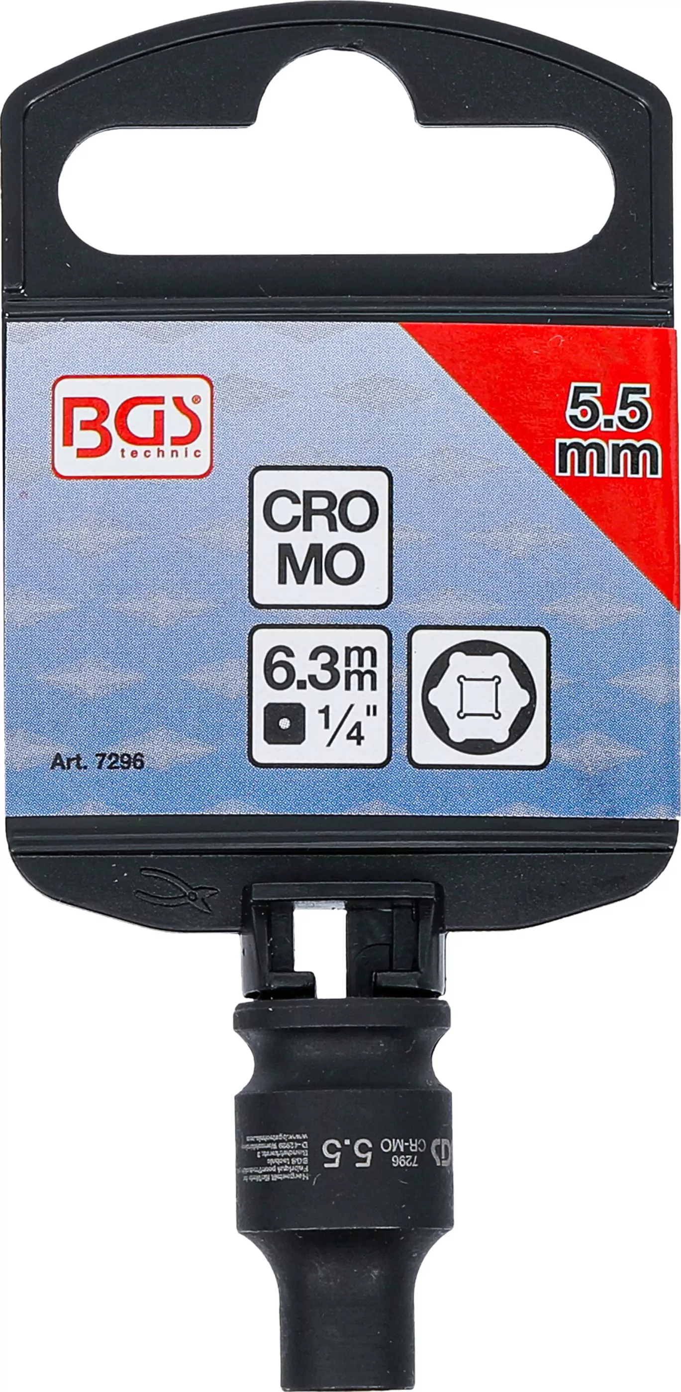 Kraft-Steckschlüssel-Einsatz Sechskant | Antrieb Innenvierkant 6,3 mm (1/4") | SW 5,5 mm