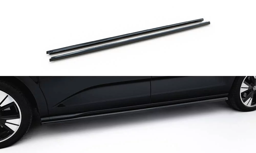 Seitenschweller Ansatz Für Volkswagen Multivan Long T7 Schwarz Hochglanz