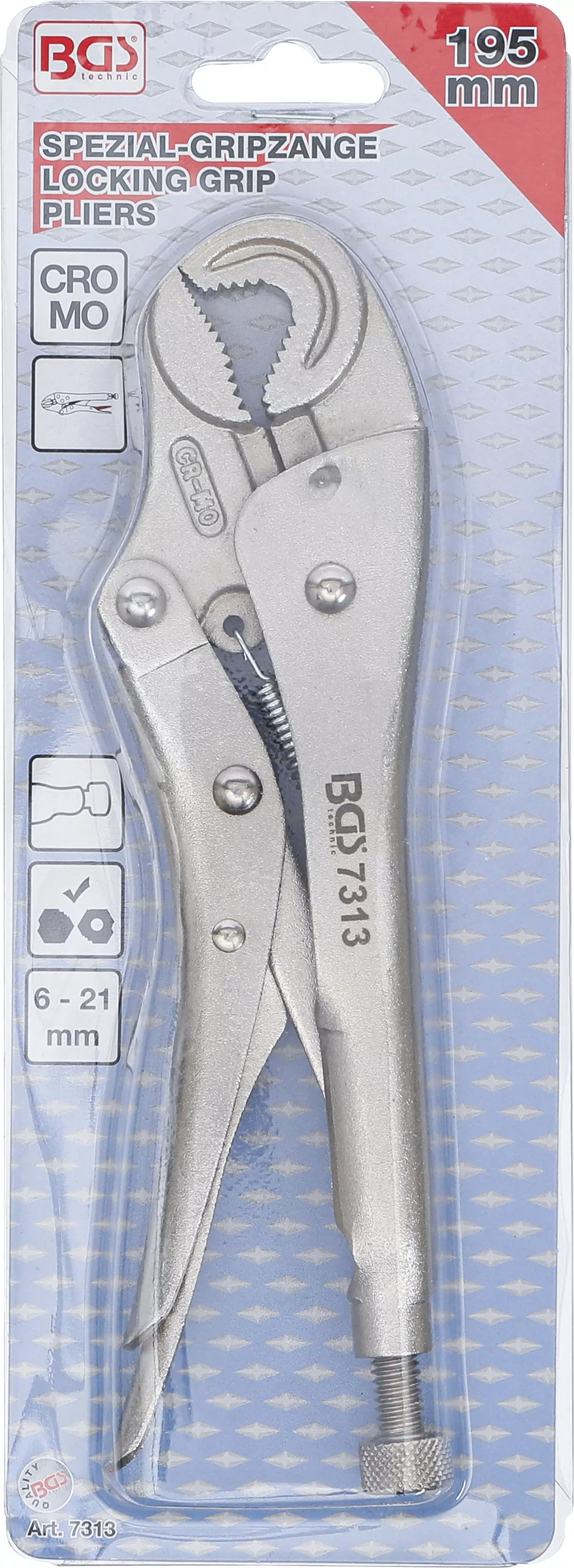 Spezial-Gripzange | runde Form | 175 mm | 6 - 21 mm