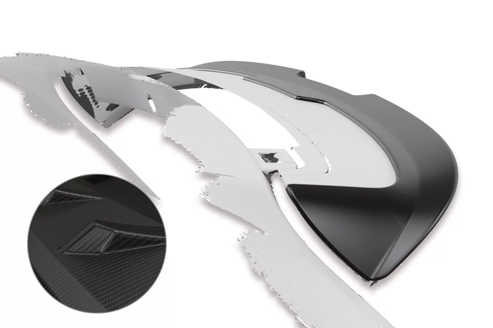Heckflügel mit ABE für Renault Twingo 3 HF742-M Carbon Look Matt