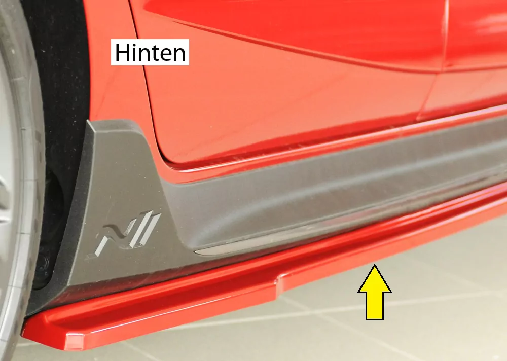 Rieger Seitenschweller rechts ansatz matt schwarz für Hyundai i20 N-Performance  (BC3) 5-tür. (Schrägheck) 04.21-