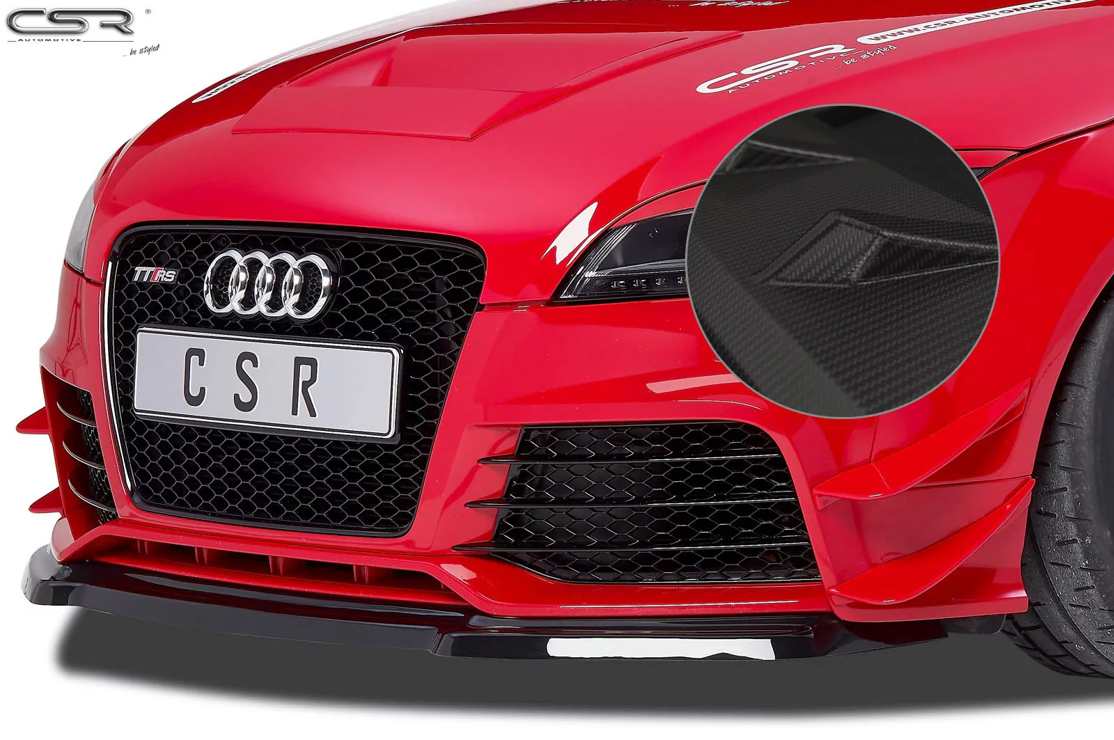 Cup-Spoilerlippe mit ABE für Audi TT RS 8J CSL226-M Carbon Look (matt)