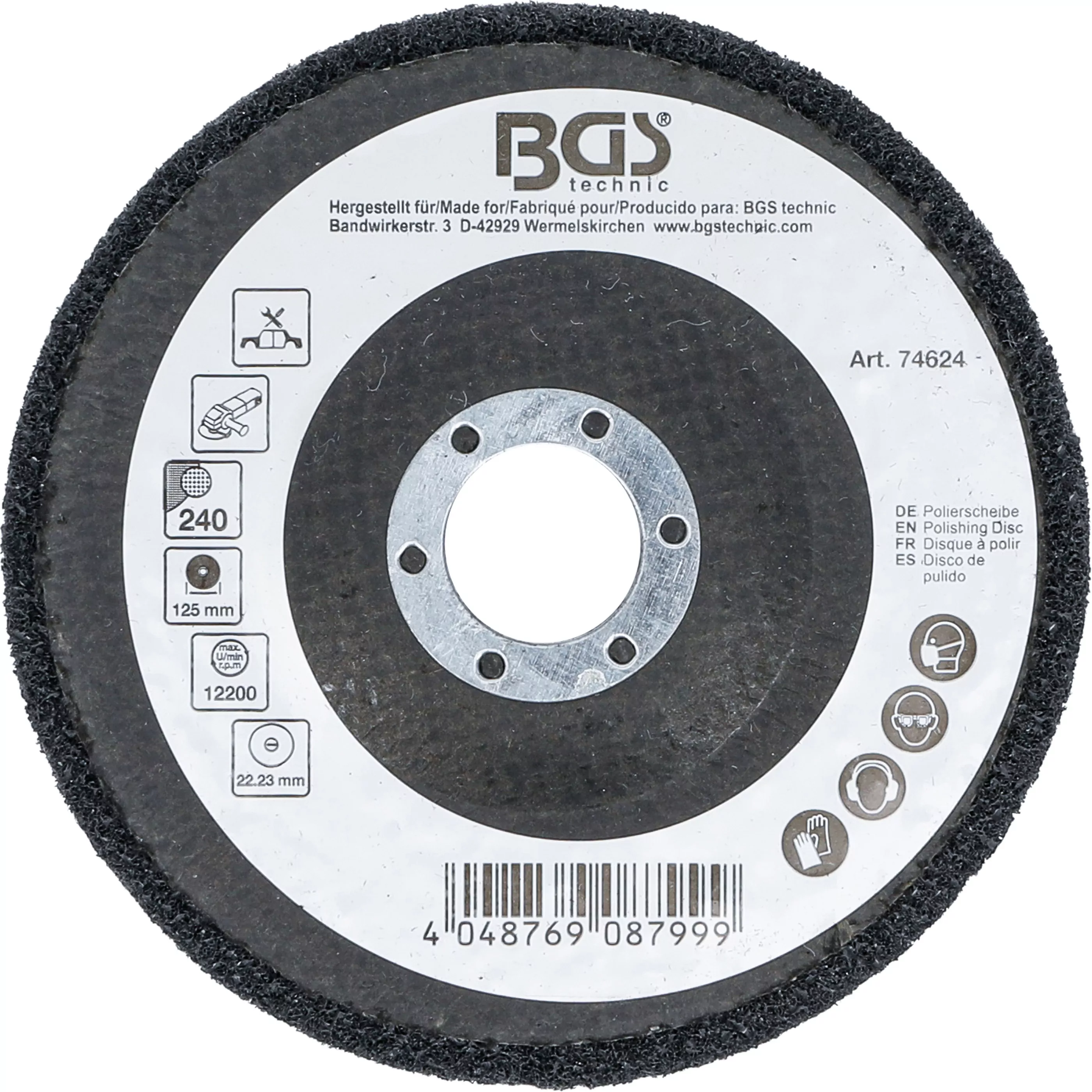 Polierscheibe | Siliziumkarbid | Ø 125 mm | Körnung 240