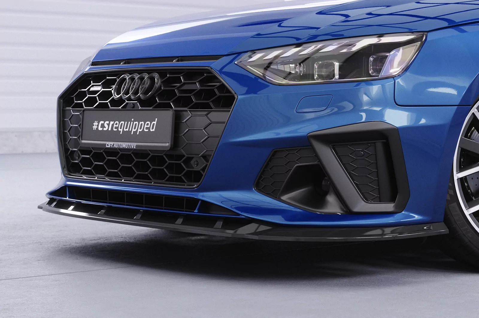 Cup-Spoilerlippe mit ABE für Audi A4 / S4 B9 (8W) CSL561 Schwarz Strukturiert