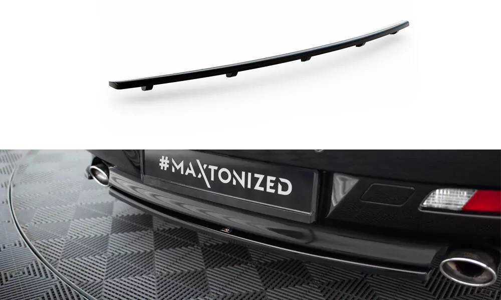 Hinten Splitter (mit Einem Vertikalem Balken) BMW 6er Coupe / Cabrio E63 / E64 Schwarz Hochglanz