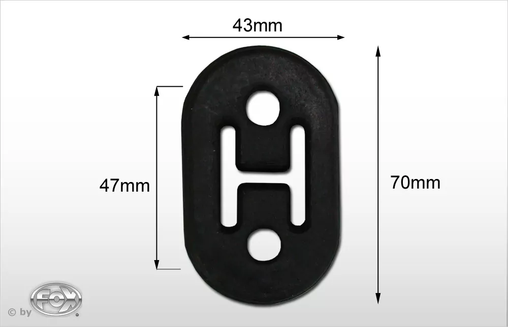 Gummi 3  Höhe 70mm - Breite 43mm - Lochabstand 47mm