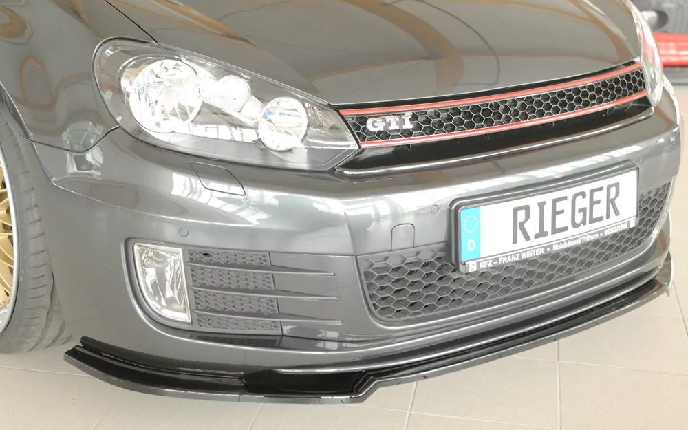 Rieger Spoilerschwert nur für GTI / GTD glanz schwarz für VW Golf 6 GTI Cabrio