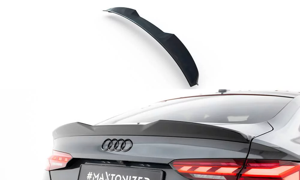 Spoiler CAP Für 3D Audi A5 Sportback F5 Schwarz Hochglanz