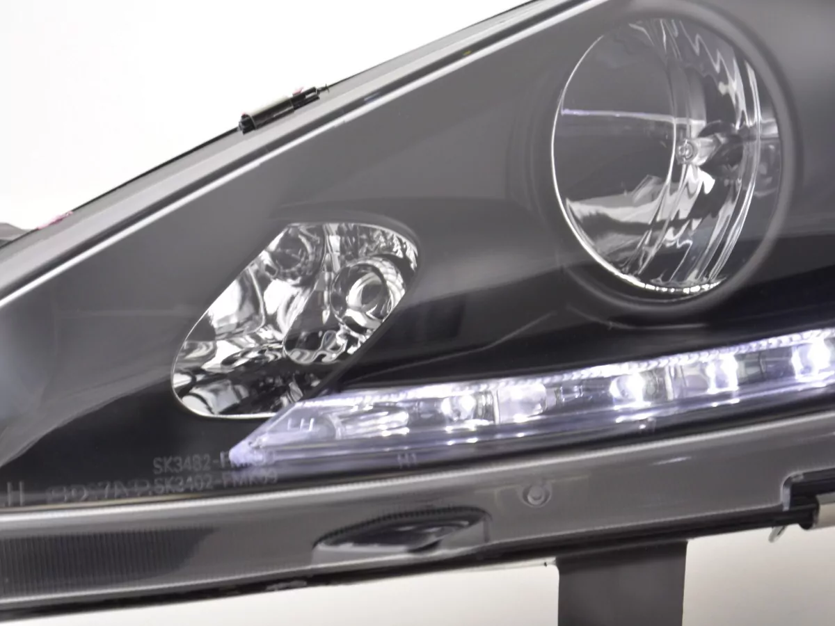 Scheinwerfer Set Daylight LED TFL-Optik Ford Fiesta Bj. 08-12 schwarz