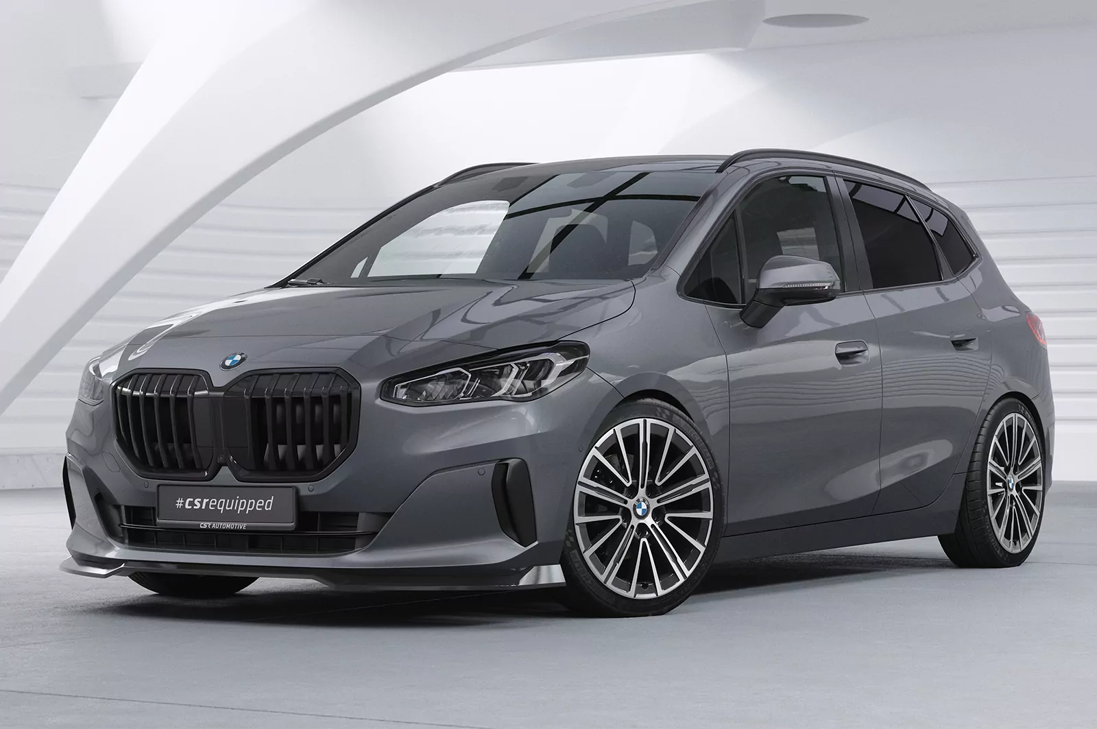 Cup-Spoilerlippe mit ABE für BMW 2er (U06) Active Tourer CSL690 Schwarz Strukturiert
