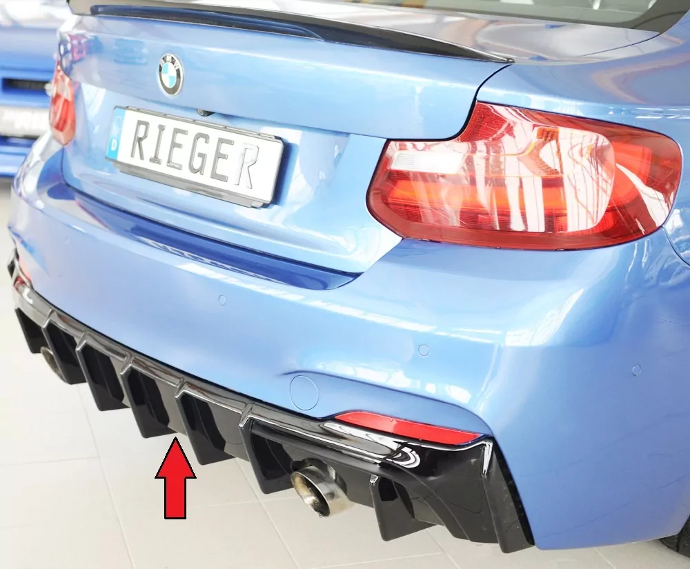 Rieger Heckeinsatz glanz schwarz für BMW 2er F23  (1C) Cabrio 07.17- (ab Facelift) LCI