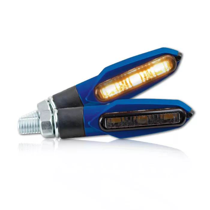 SMD-Blinker "Slight" | blau | M8 | getönt L51 x B14 x H21 mm | E-geprüft | Paar