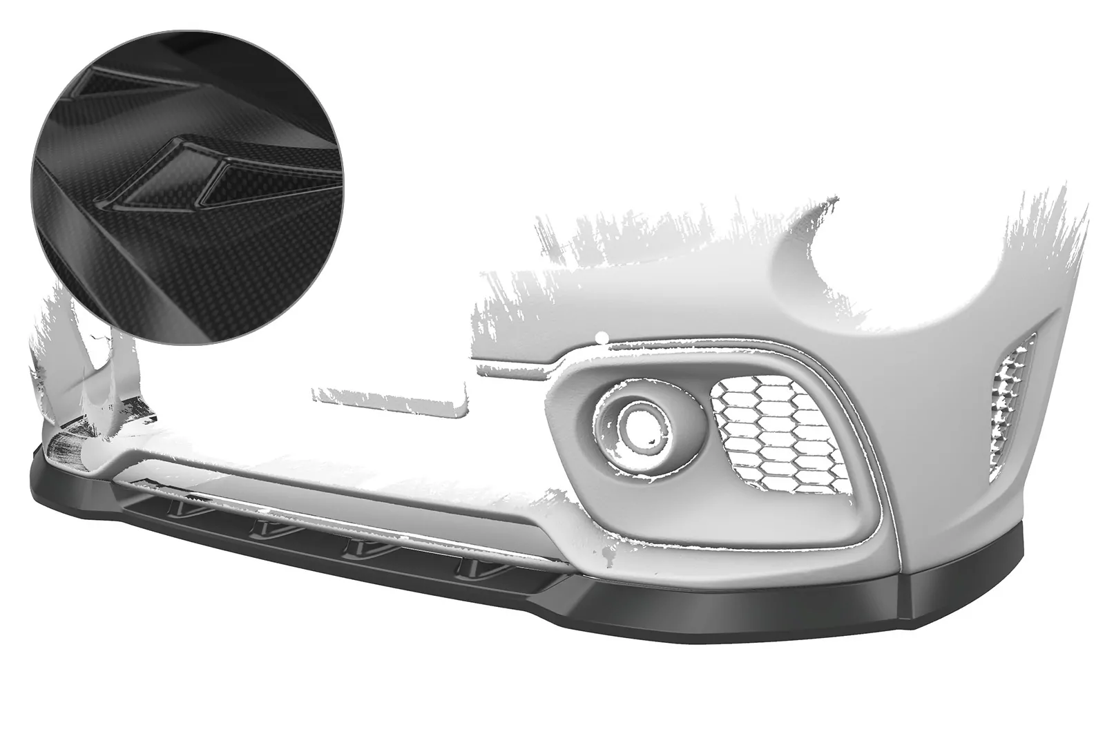 Cup-Spoilerlippe mit ABE für Fiat 500 Abarth 595 CSL487-C Carbon Look Hochglanz