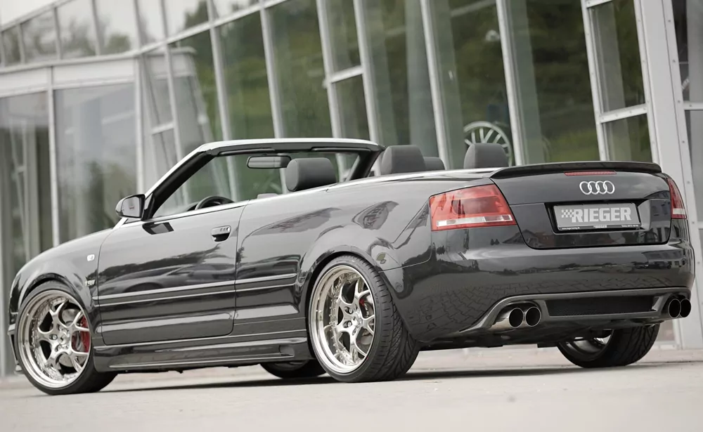 Rieger Heckeinsatz (GBL-55270) glanz schwarz für Audi A4 (8H) Cabrio 04.02-12.05 (bis Facelift)