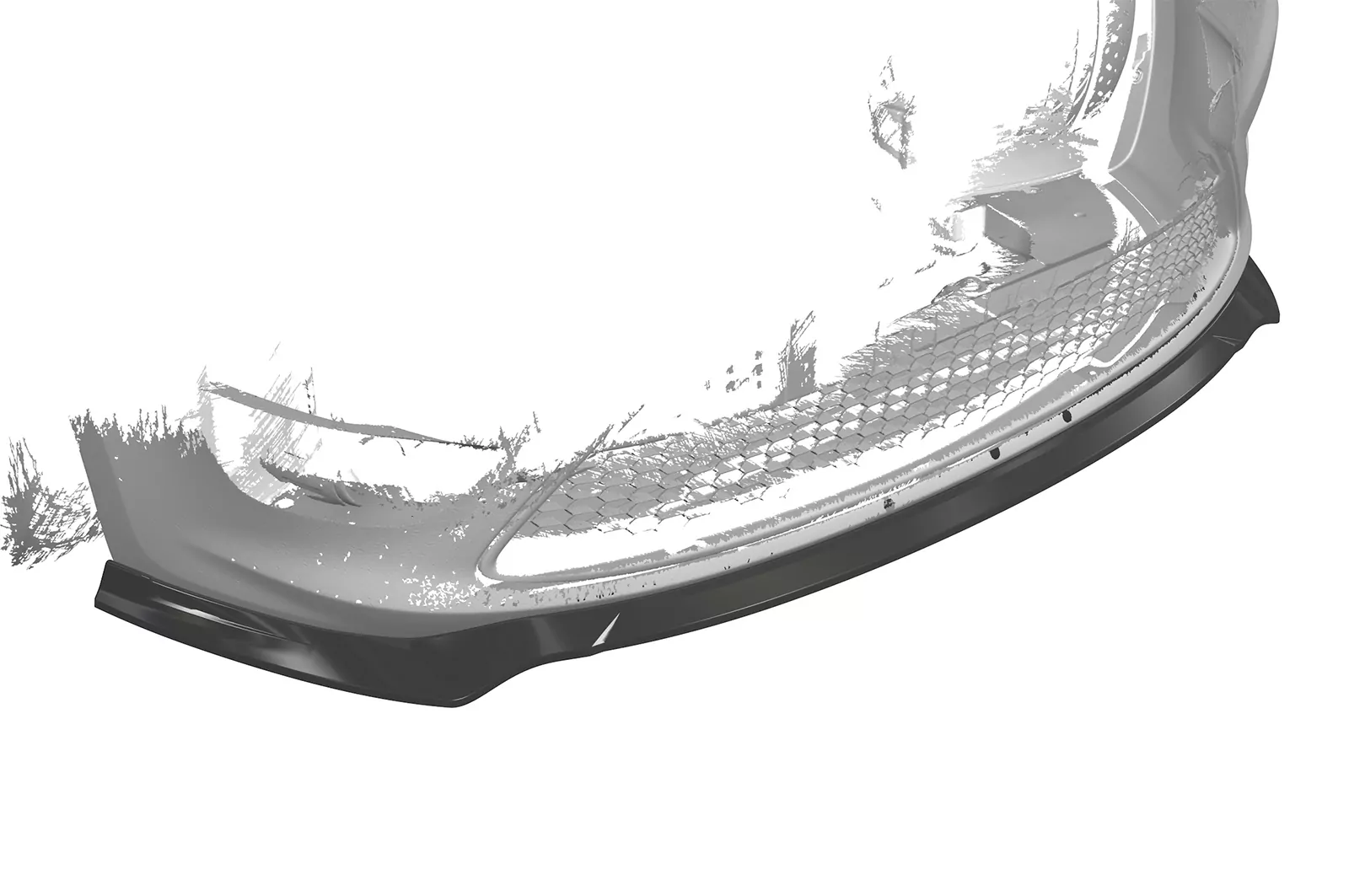 Cup-Spoilerlippe mit ABE für Ford Focus MK2 ST CSL509 Schwarz Strukturiert
