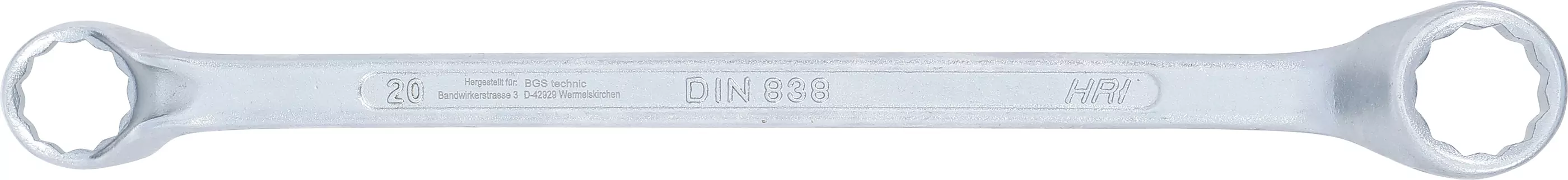 Doppel-Ringschlüssel, gekröpft | SW 20 x 22 mm