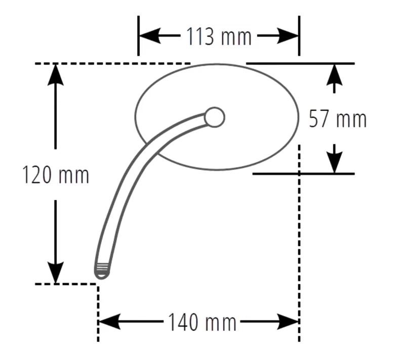 SHIN YO Spiegel Chrom Chopper, Kurz, Rechteckig, Links (1Stck.)