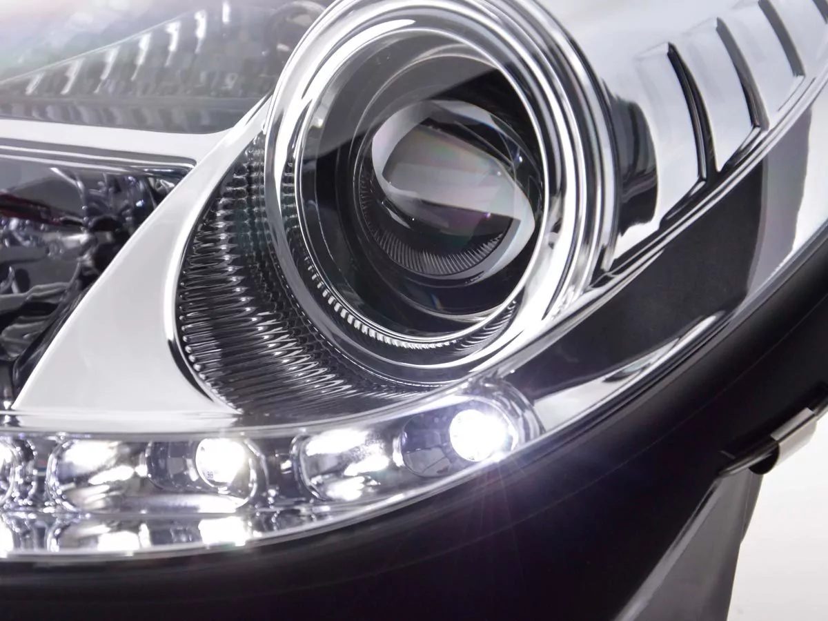 Scheinwerfer Set Daylight LED TFL-Optik Mercedes SLK 171 Bj. 04-11 chrom