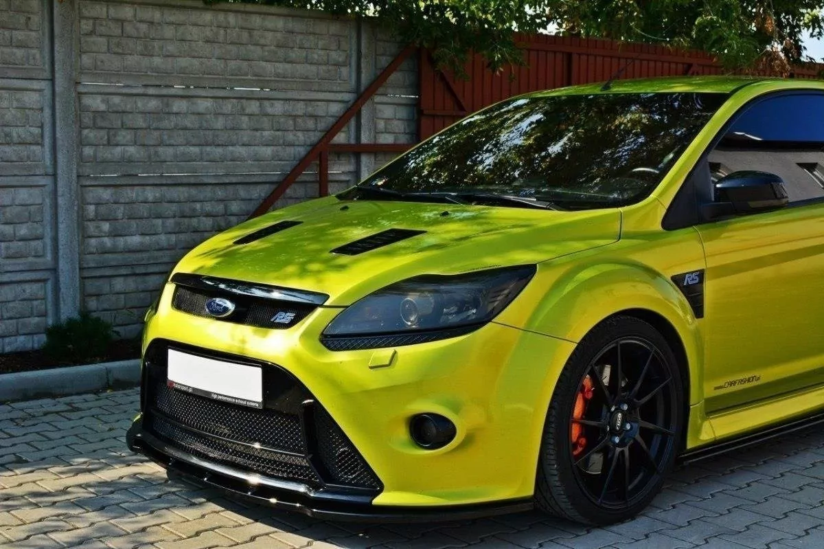 Front Ansatz Passend Für V.1 Passend Für FORD FOCUS MK2 RS Schwarz Hochglanz Schwarz Hochglanz