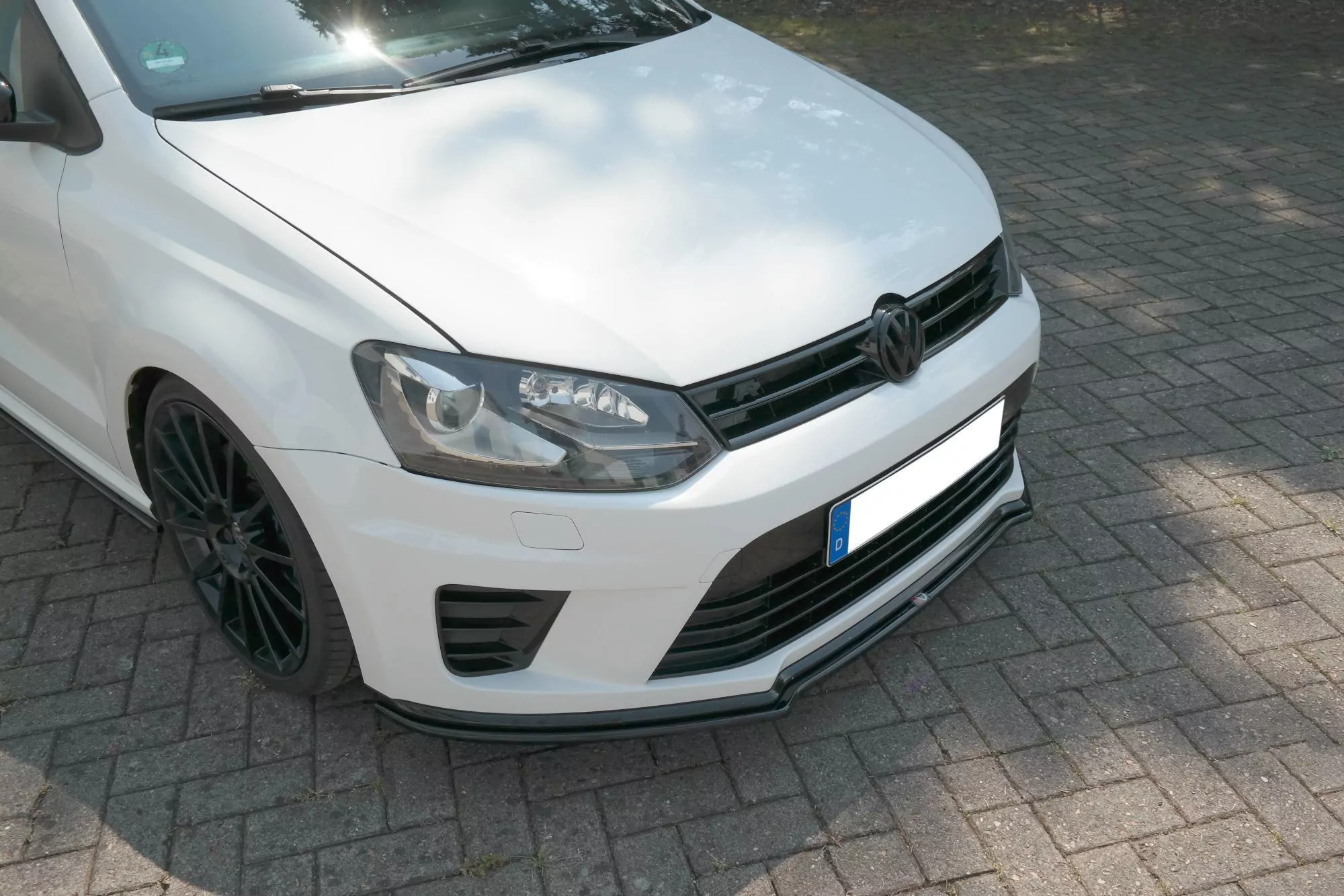 Front Ansatz Passend Für Passend Für VW POLO MK5 R WRC Schwarz Hochglanz Schwarz Hochglanz