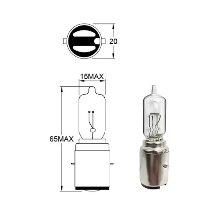 Halogen Hauptscheinwerferlampe  6V | 35/35W | Ba20d | Ø=20x68 mm