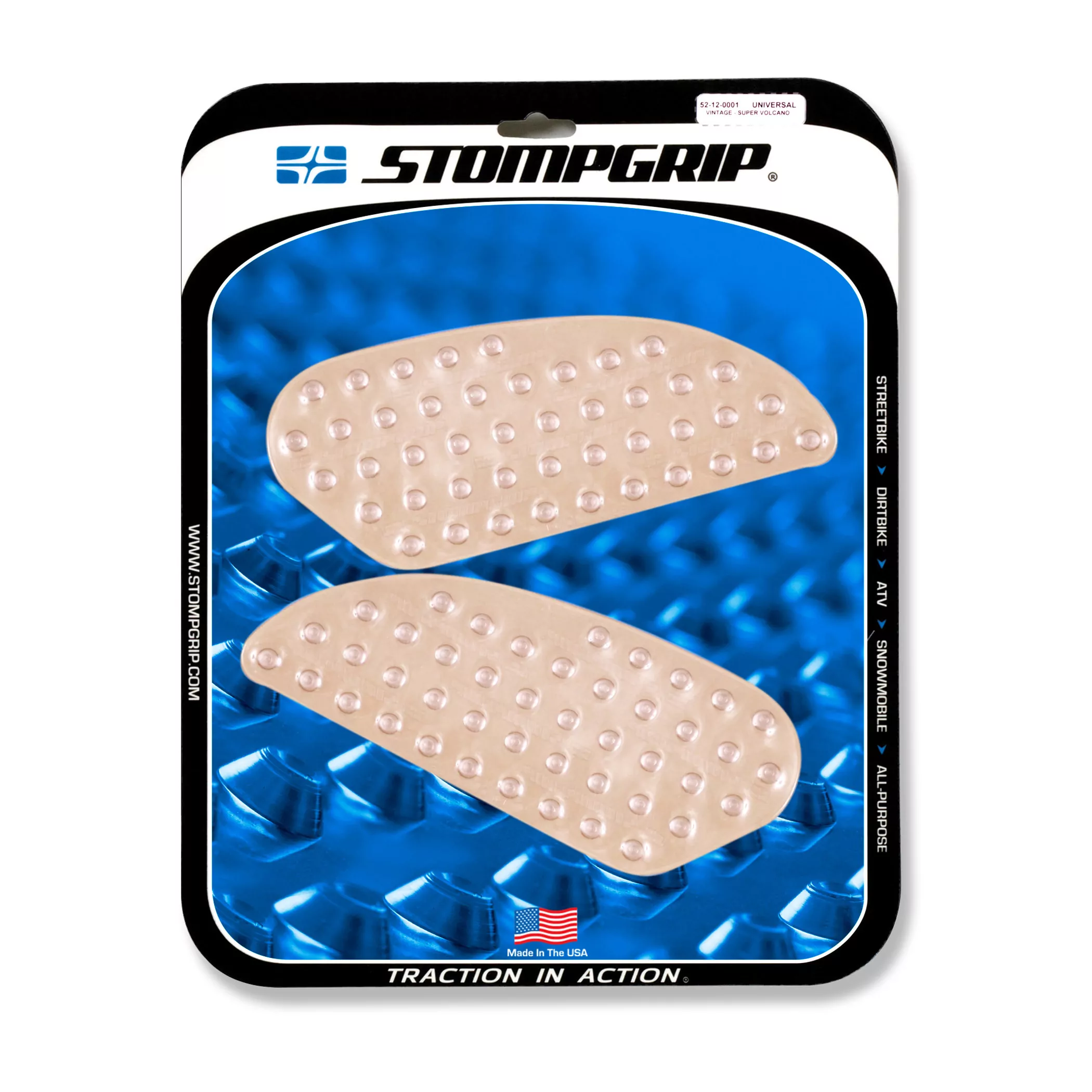 Stompgrip Traction Pad Super Volcano Universal Vintage Rally Kit (2 Stück) ca. 98 mm x 229 mm Klar