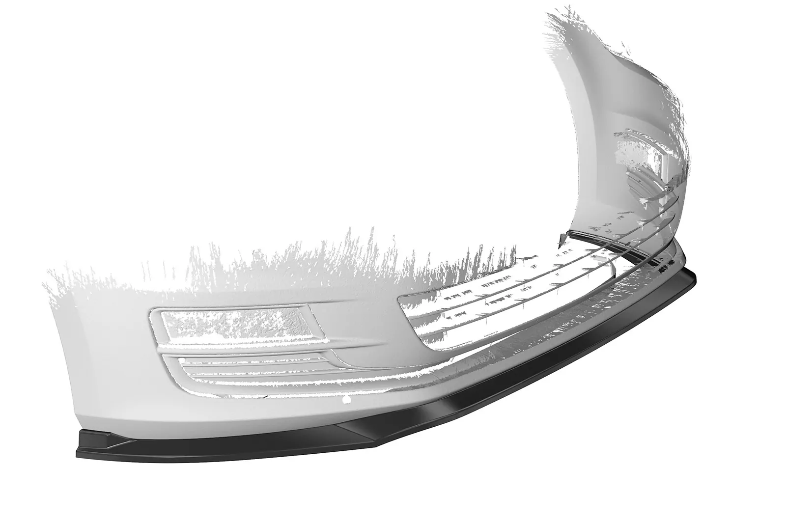 Cup-Spoilerlippe mit ABE für VW Golf 7 CSL500 Schwarz Strukturiert