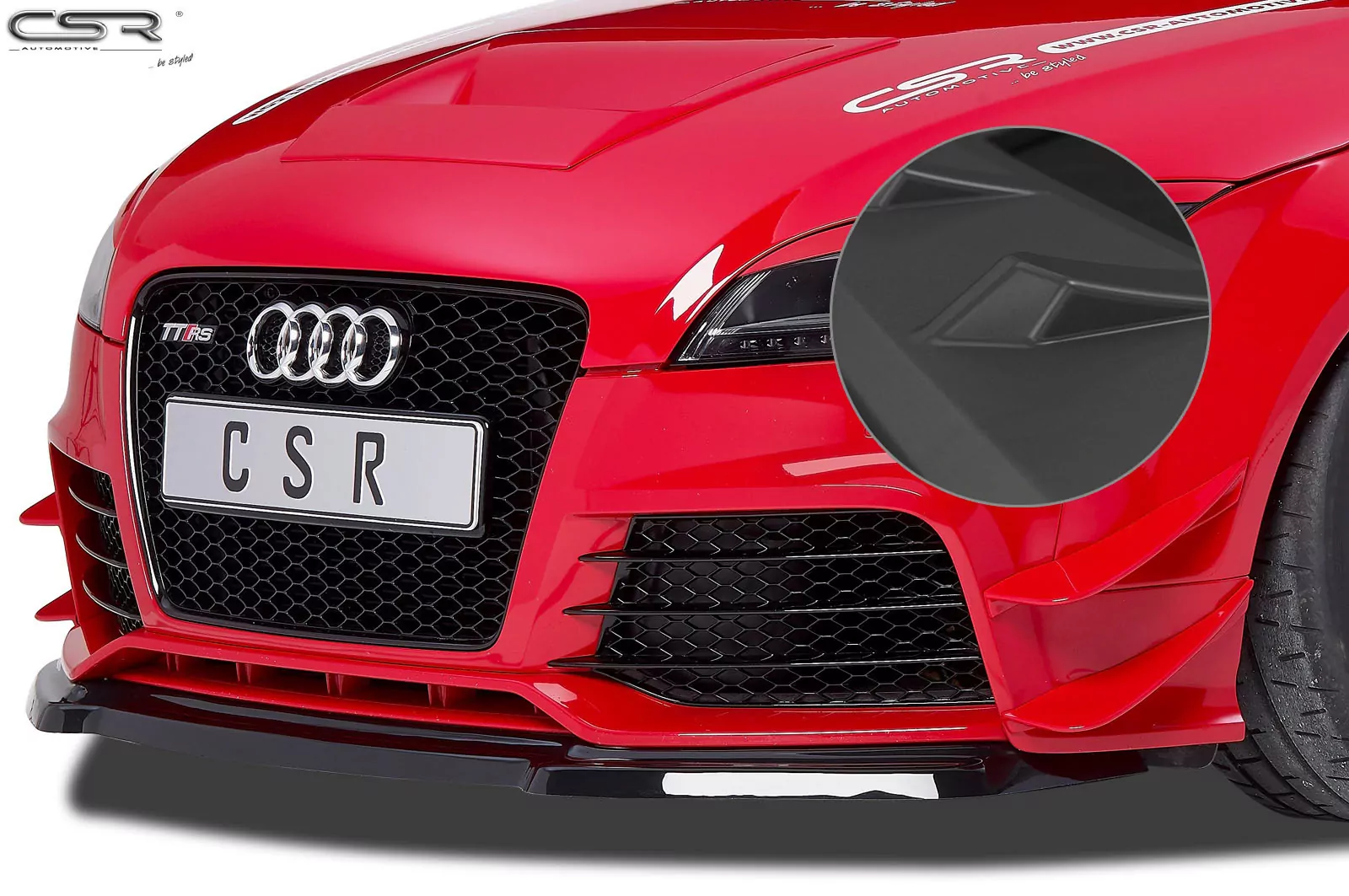 Cup-Spoilerlippe mit ABE für Audi TT RS 8J Lackierfreundlich (schwarz matt)