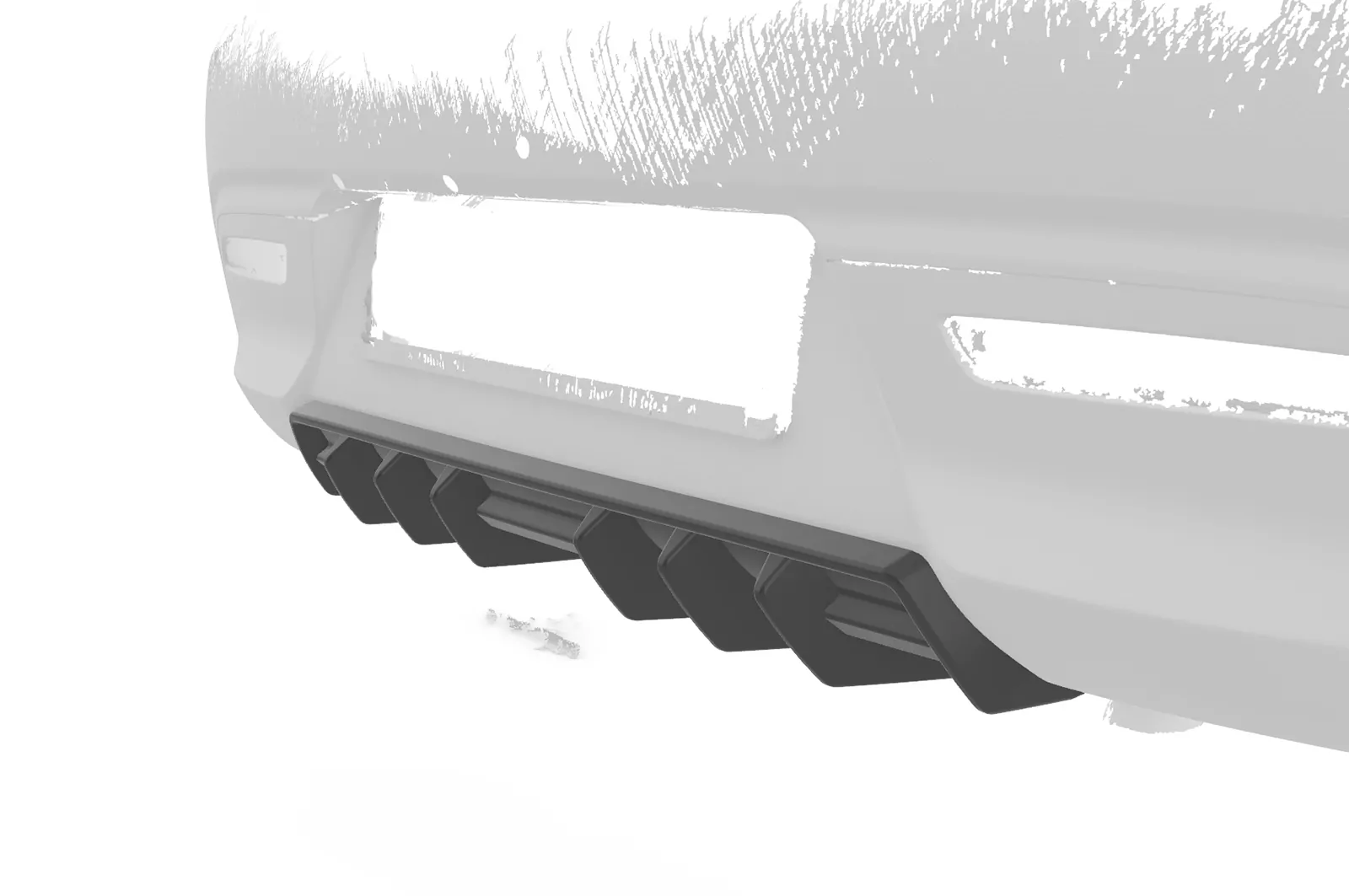 Heckansatz für Kia Rio 4 (YB) HA458 Schwarz Strukturiert