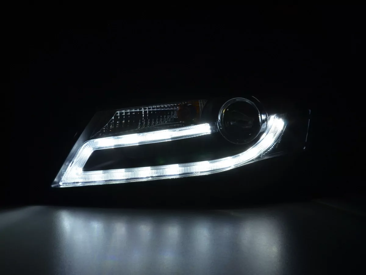 Scheinwerfer Set Daylight LED Tagfahrlicht Audi A4 Bj. 2008-2011 schwarz