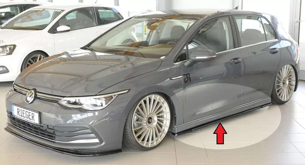 Rieger Seitenschweller rechts ansatz glanz schwarz für VW Leon FR (5F) 5-tür. (ST/Kombi) 01.17- (ab Facelift)