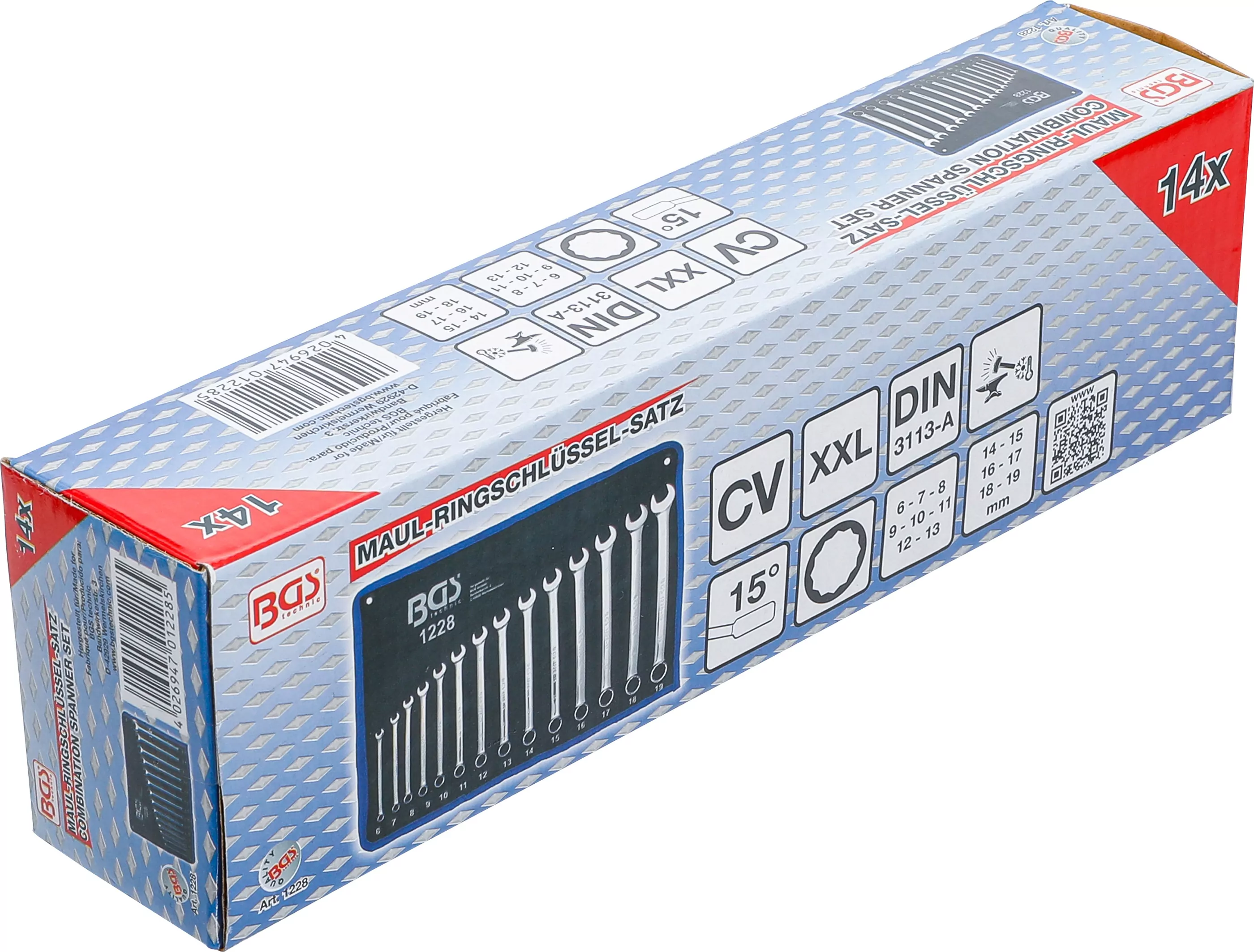 Maul-Ringschlüssel-Satz | extra lang | SW 6 - 19 mm | 14-tlg.