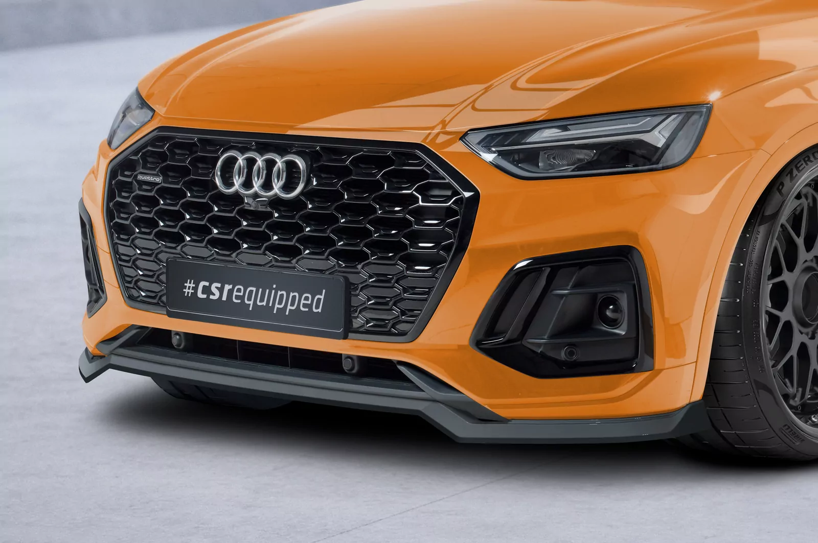 Cup-Spoilerlippe mit ABE für Audi Q5 (FY/FYT) S-Line / SQ5 (FY) CSL677 Schwarz Strukturiert